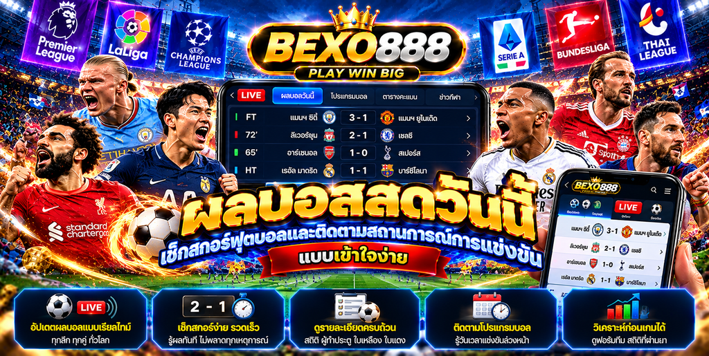 ผลบอลสดวันนี้